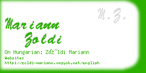 mariann zoldi business card